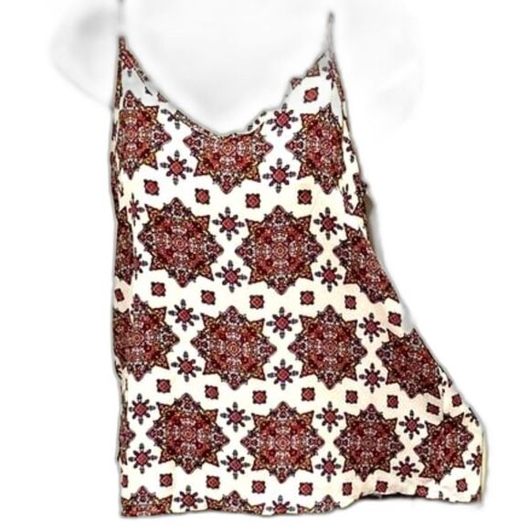PINK ROSE Swing High Low Embroidered Vintage Tank Womens Small - Picture 1 of 12